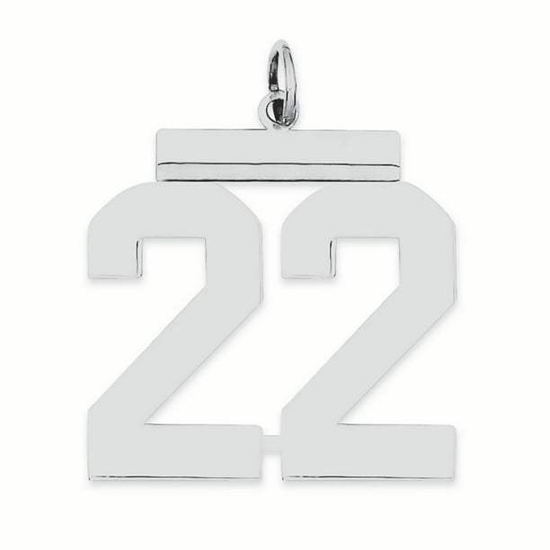 Sterling Silver Large Polished Number 22 Charm 